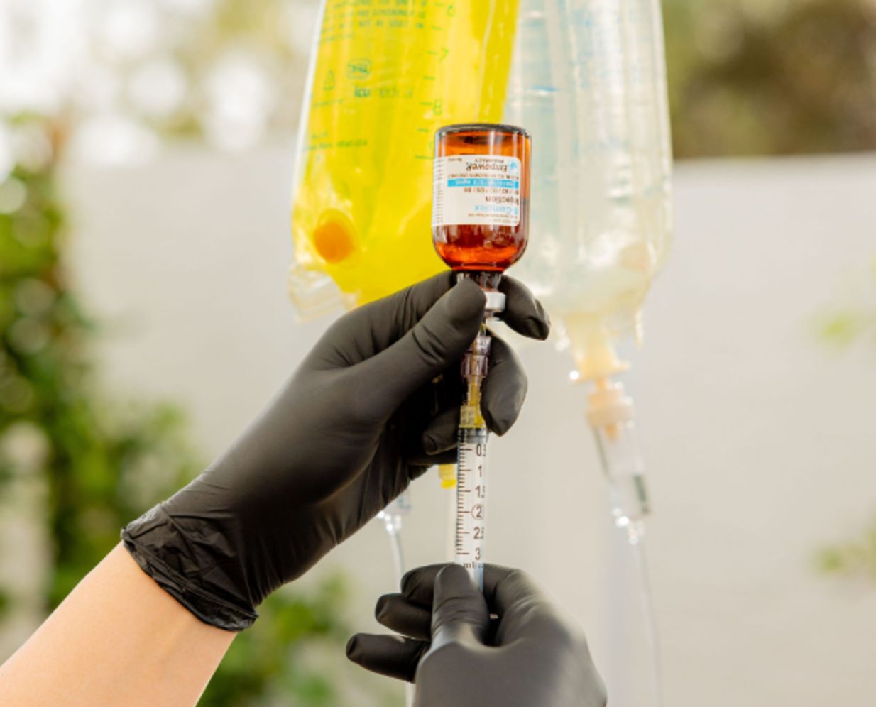 Prepping an IV treatment